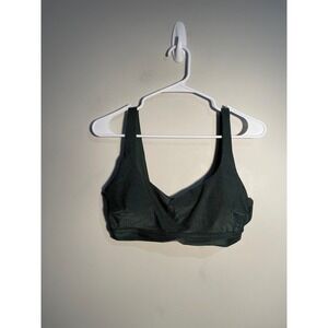 Aerie Green Ribbed Scoop Neck Bikini Top Size Large‎